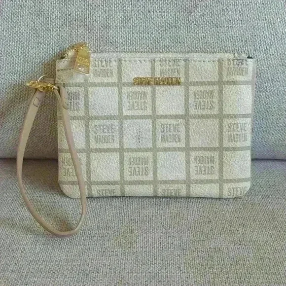 Cream and Tan Steve Madden Wristlet - Picture 1 of 3